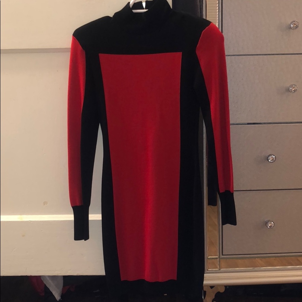 Red and black dress